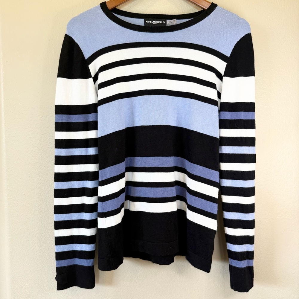 Karl Lagerfeld Women's Sweater Striped Size S Super Soft and Comfy‎